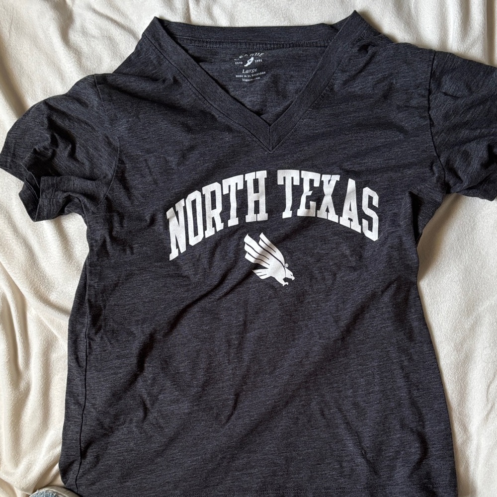 League Women's North Texas V-Neck Tee - Dark Gray